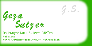 geza sulzer business card